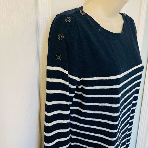 Banana Republic Navy & White Stripe Angora Blend Sweater! ❤️ - Picture 3 of 3